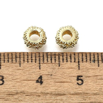 Brass Micro Pave Clear Cubic European Zirconia Beads KK-M316-17G-01-1