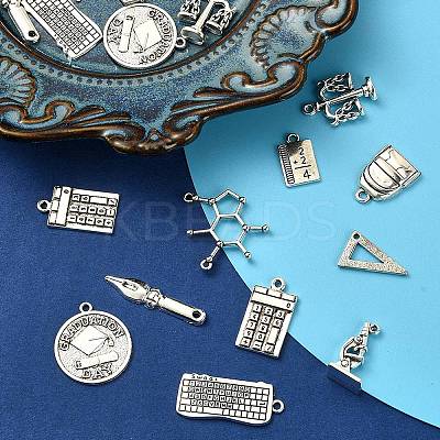 100Pcs 10 Styles Tibetan Style Alloy Pendants TIBEP-CJ0001-92-1