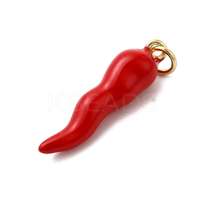 Brass Enamel Pendants KK-P303-07B-G-1