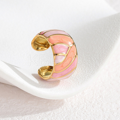 304 Stainless Steel Enamel Cuff Open Rings WG35DFF-20-1
