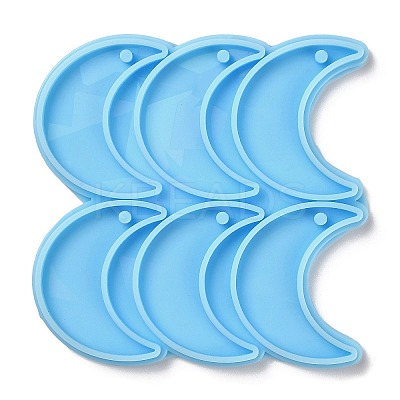 Moon Shape Holographic Pendant DIY Silicone Mold DIY-K063-11-1