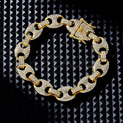 Hip-hop Alloy Micro Pave Cubic Zirconia Link Chain Bracelets for Women KD4183-1-1
