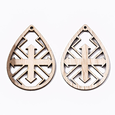Unfinished Hollow Wood Big Pendants WOOD-N006-113-1