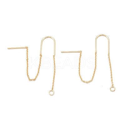 Brass Stud Earring Findings X-KK-K251-03G-1