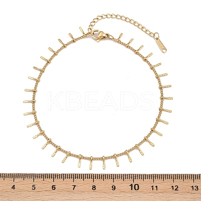 304 Stainless Steel Bar Tassel Charm Bracelets BJEW-G759-04G-1