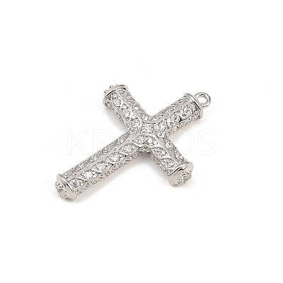 Rack Plating Brass Micro Pave Cubic Zirconia Pendants KK-Q786-04P-01-1