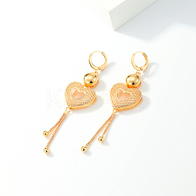 Heart Tassel Brass Hoop Earrings JA5879-1