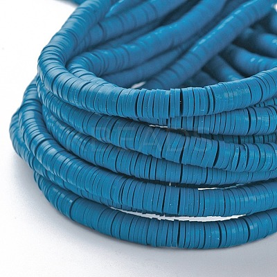 Flat Round Handmade Polymer Clay Beads CLAY-R067-6.0mm-44-1