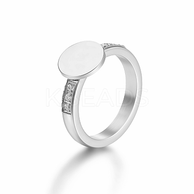 Elegant 304 Stainless Steel Round Rhinestone Ring Suitable for Daily Wear for Women LL7523-4-1