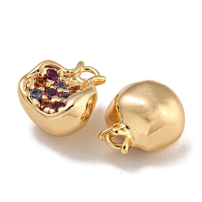 Brass Micro Pave Clear Cubic Zirconia Charms KK-U037-12G-02-1