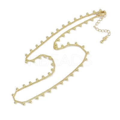 Rack Plating Brass Twisted Chain Ball Tassel Necklaces for Women LS-NJEW-K382-15C-G-1