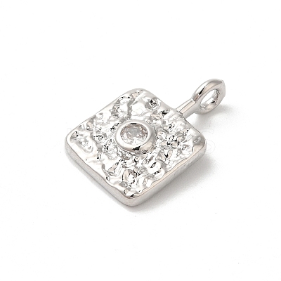 Rack Plating Brass Clear Cubic Zirconia Pendants KK-Z056-23P-1