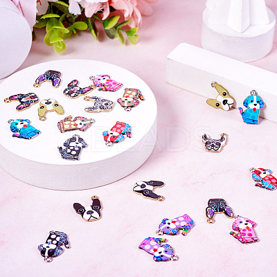 22Pcs 11 Styles Alloy Enamel Pandants FIND-TA0004-95-1