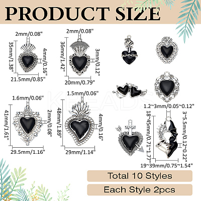 20Pcs 10 Sytyles Alloy Enamel Pendants ENAM-ME0001-11-1