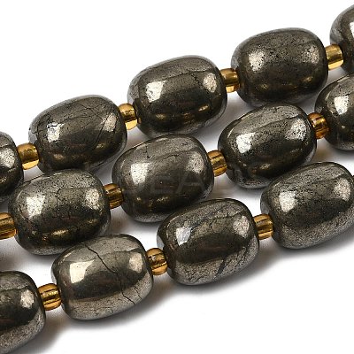 Natural Pyrite Beads Strands G-Z131-D01-02-1
