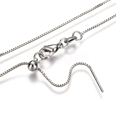 Adjustable Electroplate Brass Venetian Chain Necklaces MAK-L028-02P-1