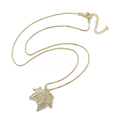 Brass Micro Pave Clear Cubic Zirconia Pendant Necklaces for Women NJEW-D305-03G-02-1