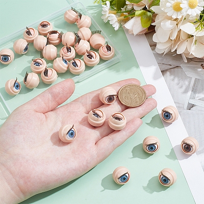 16 Pairs 2 Styles ABS Doll Craft Cartoon Movable Eye DIY-PH0032-37-1
