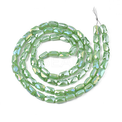 Electroplate Opaque Solid Color Glass Beads Strands EGLA-N002-25-A03-1