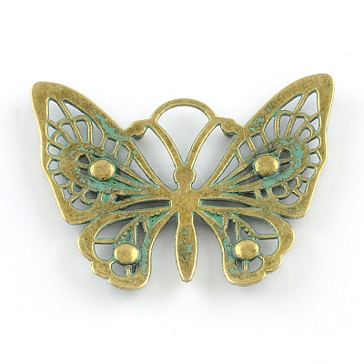 Butterfly Zinc Alloy Pendants X-PALLOY-R065-069-FF-1