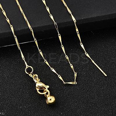 Brass Bar Link Chain Adjustable Slider Necklaces NJEW-M108-10G-1