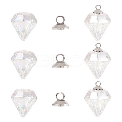 DIY Diamond Glass Bottles Pendants Making Kits DIY-TA0012-40B-1