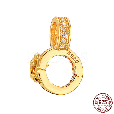 925 Sterling Silver Micro Pave Clear Cubic Zirconia Twister Clasps STER-K176-13G-1