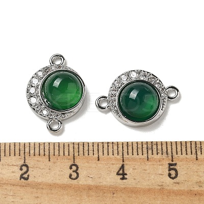 Brass Micro Pave Clear Cubic Zirconia Connector Charms KK-R210-30P-01-1