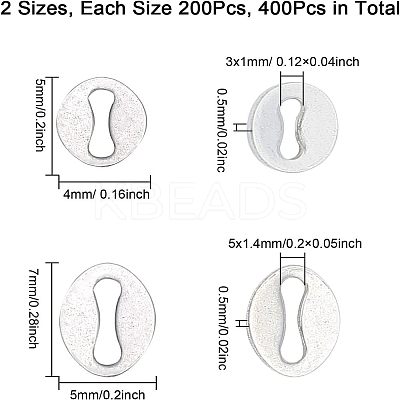 400Pcs 2 Styles 304 Stainless Steel Connector Charms STAS-CA0001-59-1