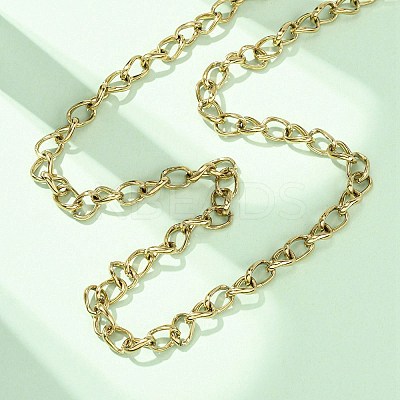 6MM 304 Stainless Steel Cuban Link Chain Necklaces for Women NJEW-B145-01G-1