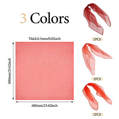 6Pcs 3 Colors Solid Color Nylon Silk Scarf for Women Girls AJEW-TA0003-33A-01-1