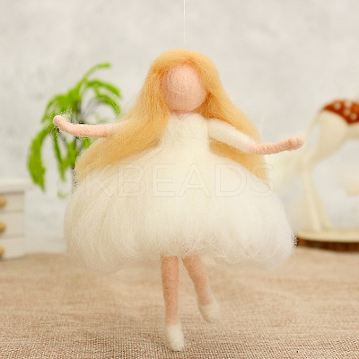 Fairy Wool Felt Needle Felting Kit with Instructions DOLL-PW0004-08-1