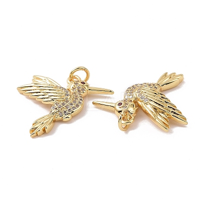 Brass Micro Pave Cubic Zirconia Pendants ZIRC-I063-32G-1