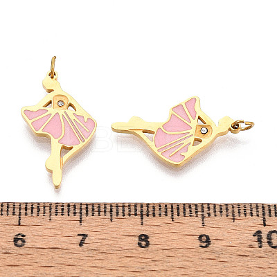 304 Stainless Steel Enamel Pendants STAS-N115-01B-G-1