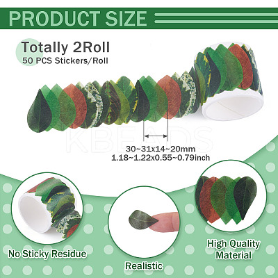 Autumn Leaf Paper Tape Stickers for Card Making DIY-TAC0032-23F-1