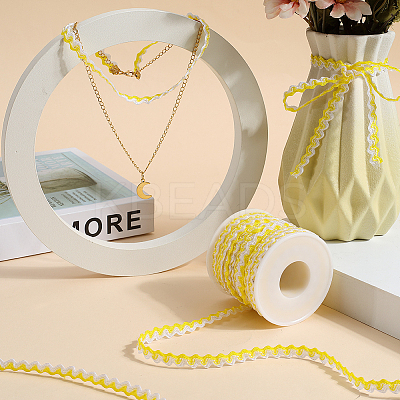 Two Tone Polyester Wavy Fringe Trim Ribbon OCOR-GF0003-97E-1
