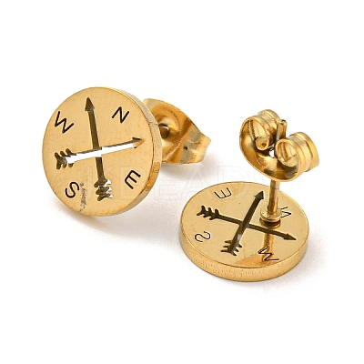 Golden 304 Stainless Steel Stud Earrings for Women EJEW-E294-01G-05-1