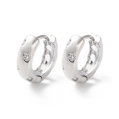 Rack Plating Brass Clear Cubic Zirconia Hoop Earrings EJEW-S241-20P-1