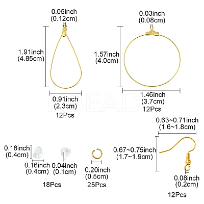 75Pcs 5 Styles 304 Stainless Steel Wire Pendants FIND-FS0002-24-1