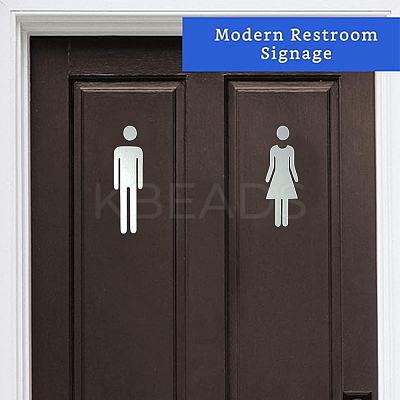 Acrylic TOILET Sign Stickers DIY-WH0569-66A-01-1