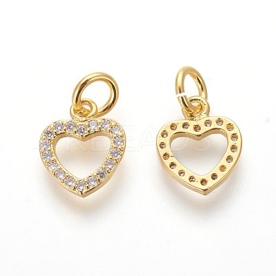 Brass Micro Pave Cubic Zirconia Charms ZIRC-J021-03-RS-1