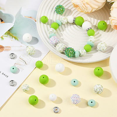 64Pcs Round & Rondelle Food Grade Eco-Friendly Silicone Beads SIL-SP0001-19B-1