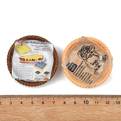 Food Newspaper Theme Resin Cabochons RESI-C075-01-1