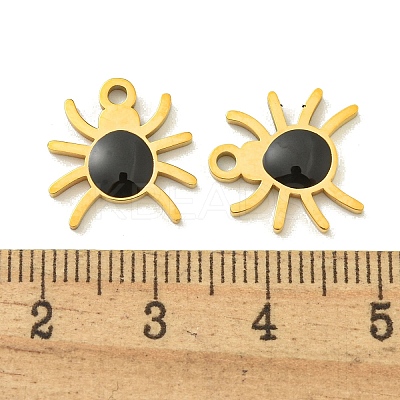 Halloween Theme Ion Plating(IP) 304 Stainless Steel Enamel Pendants STAS-M011-02E-1