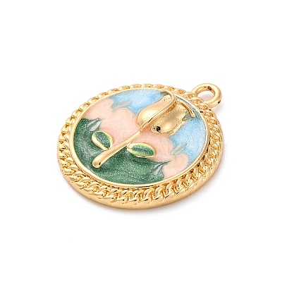 Brass Enamel Pendants KK-S502-07G-1