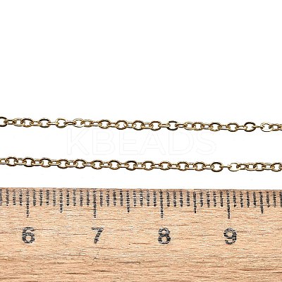 PVD Vacuum Plating 304 Stainless Steel Cable Chain Necklaces STAS-M174-025G-1