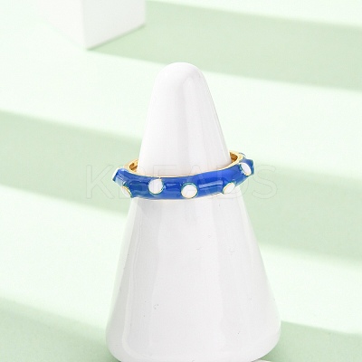 Brass Enamel Cuff Open Rings RJEW-P183-06G-M-1
