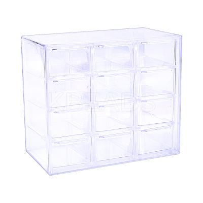12 Compartment Plastic Storage Box for Office Supplies and Jewelry AJEW-YWC0009-001-1