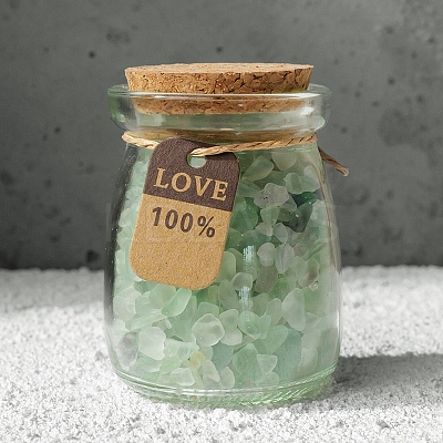 Natural Green Fluorite Chip Healing Crystals Wishing Bottles PW-WGA5289-05-1