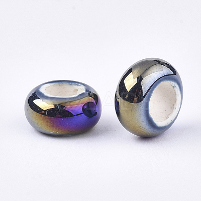 Electroplate Porcelain Beads PORC-T003-01-1